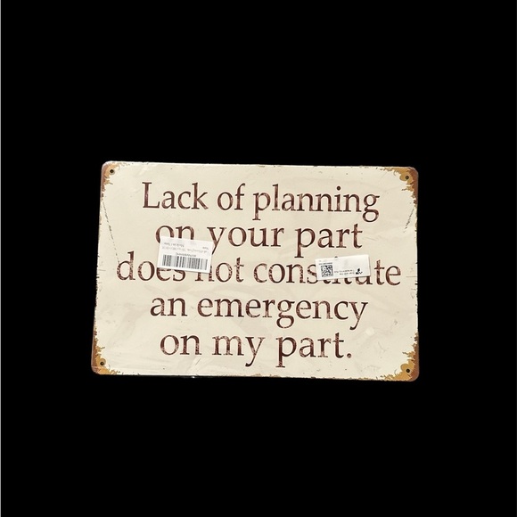 Metal Tin Vintage Look Wall Art  Wall Mount BNWT *Firm* - Picture 2 of 3